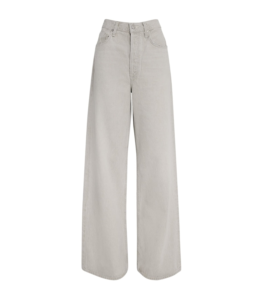 Grey Dame No-Cuff Wide-Leg Jeans