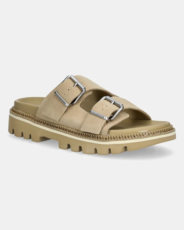 Tommy Jeans DOUBLE STRAP SANDAL SUEDE Süet Terlik