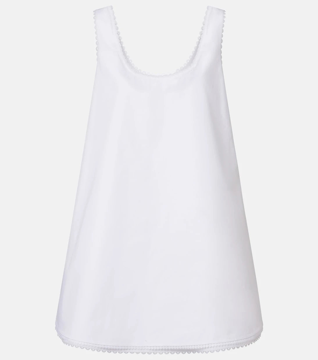 Róhe - Lace-trimmed cotton poplin minidress