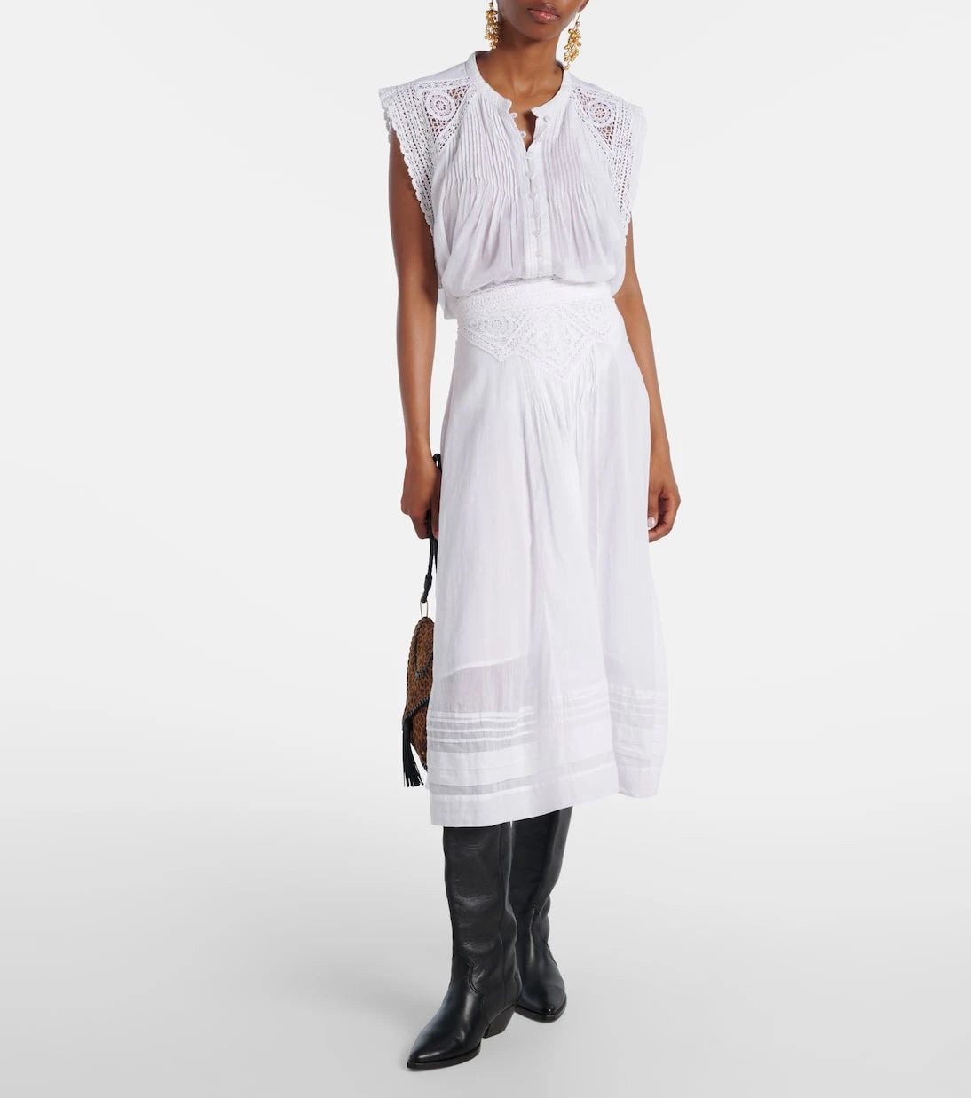 Marant Etoile - Grecia lace-trimmed cotton blouse
