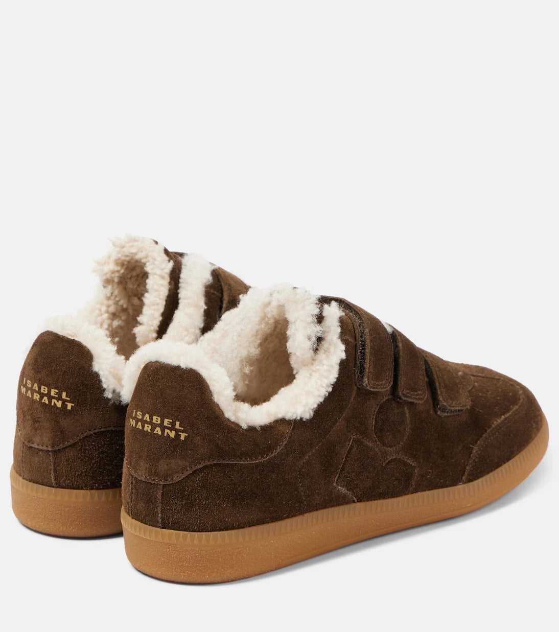 Isabel Marant - Beth shearling-trimmed suede sneakers