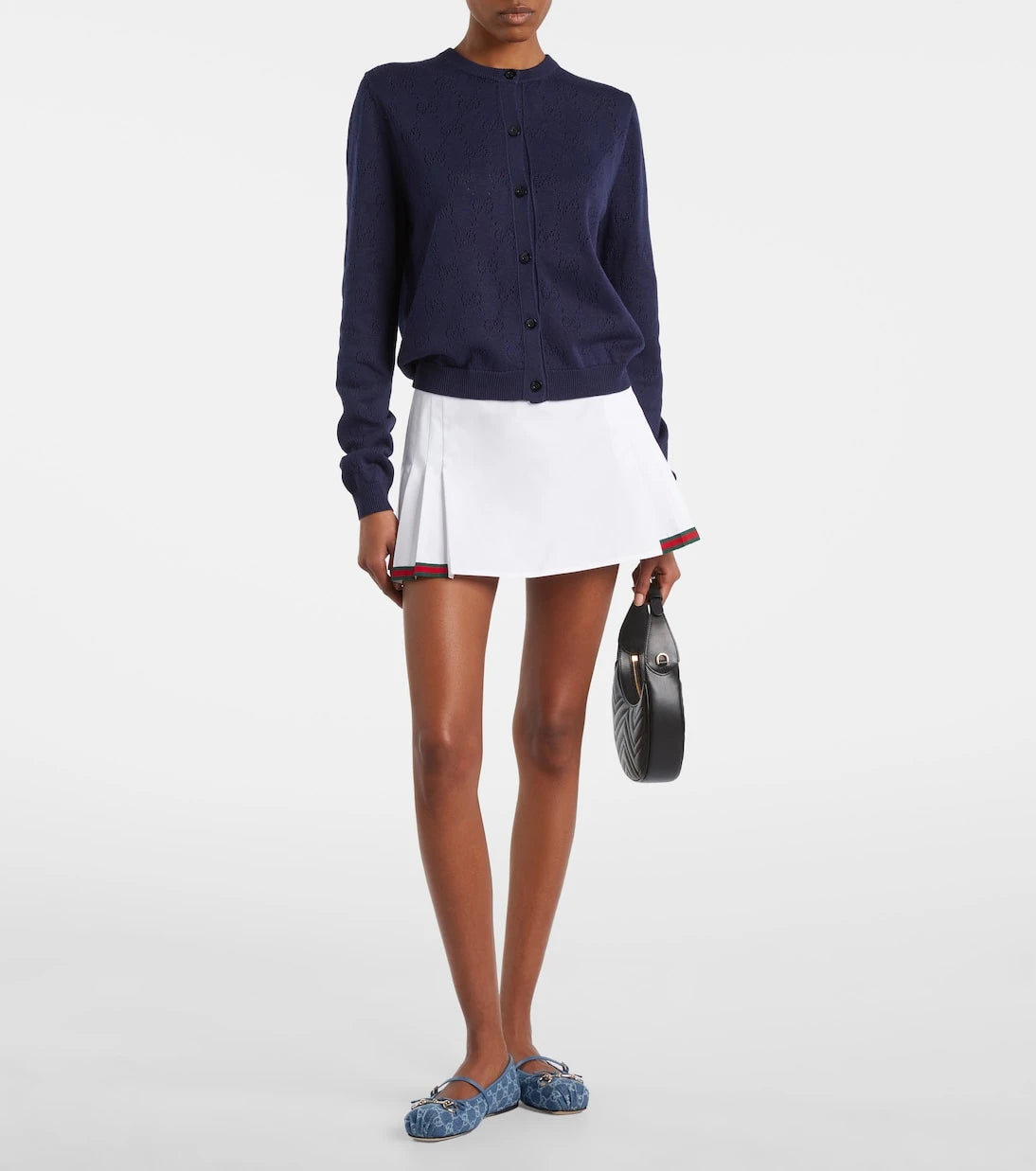 Gucci - GG pointelle silk and cotton cardigan