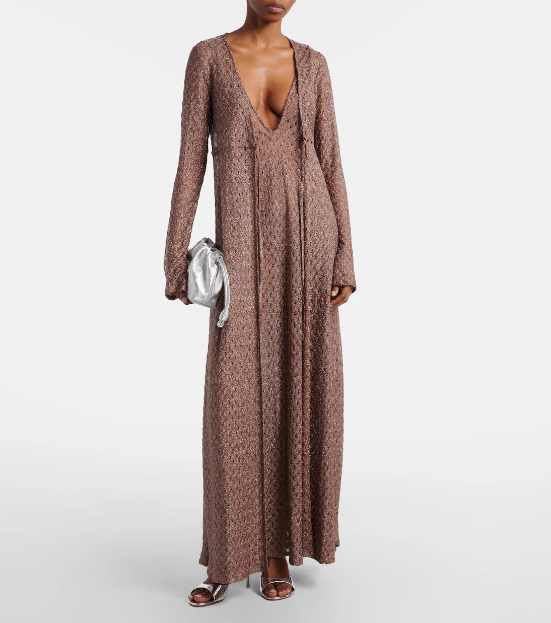 Missoni - Open-knit lamé beach cover-up