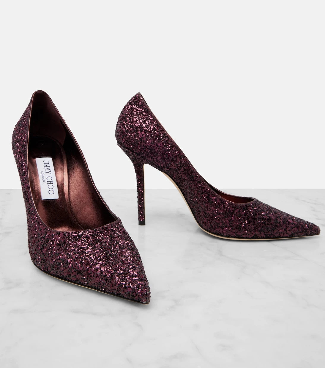 Jimmy Choo - حذاء الحب 100 بكعب عالي ولامع