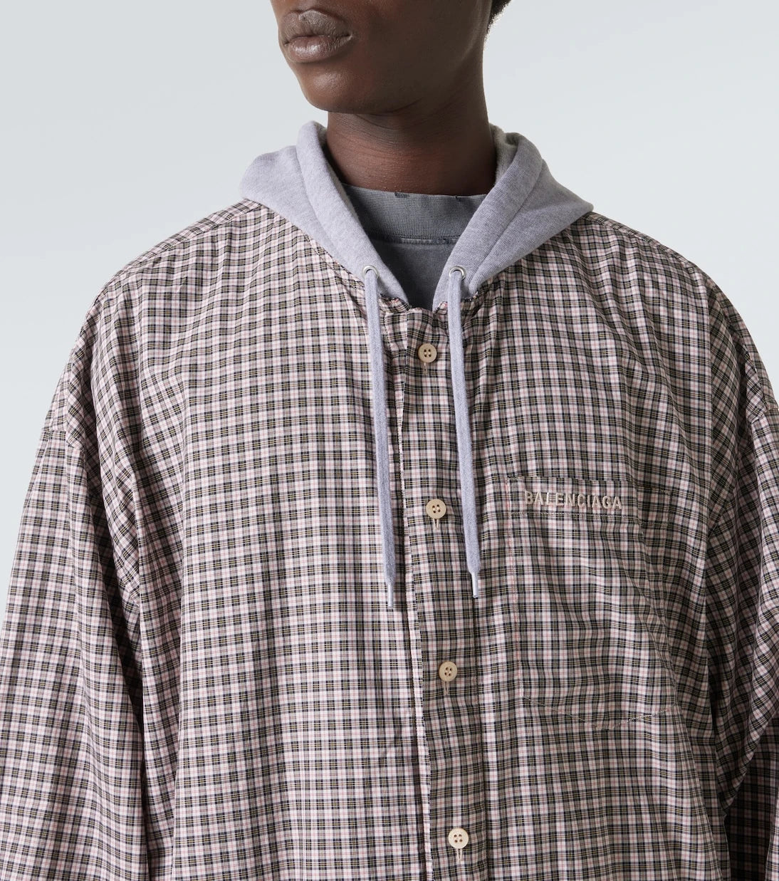 Balenciaga - Checked cotton poplin jacket