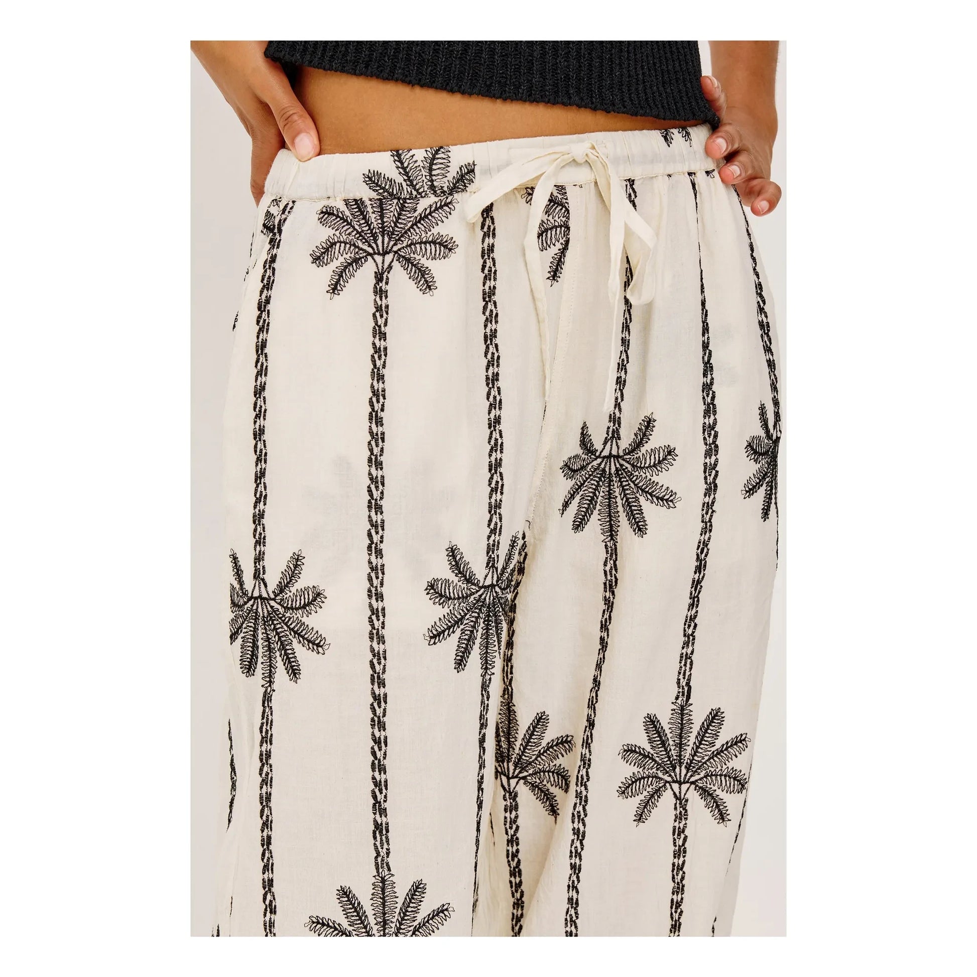 Rails - Emmie Linen Embroidery Pants | White