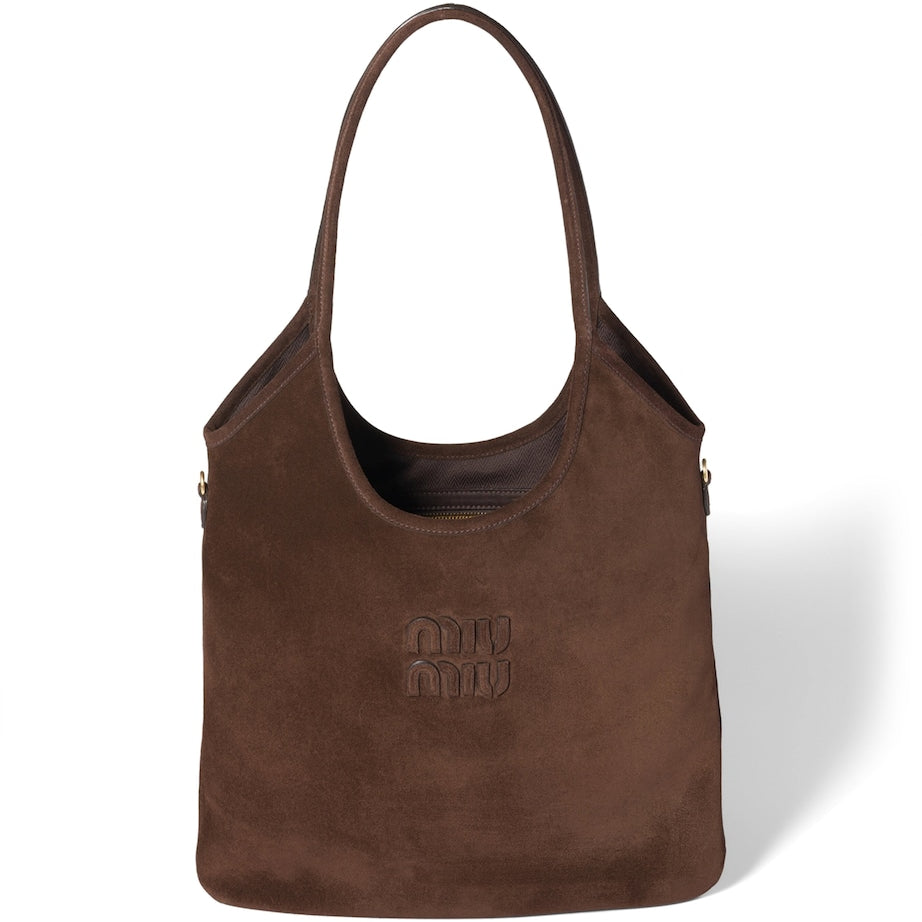 Miu Miu Brown Suede Ivy Tote Bag