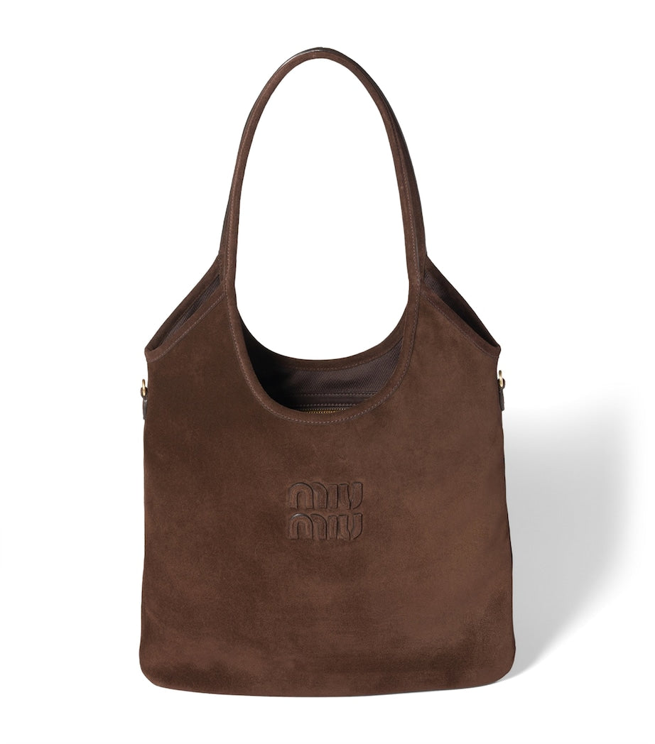 Miu Miu Brown Suede Ivy Tote Bag