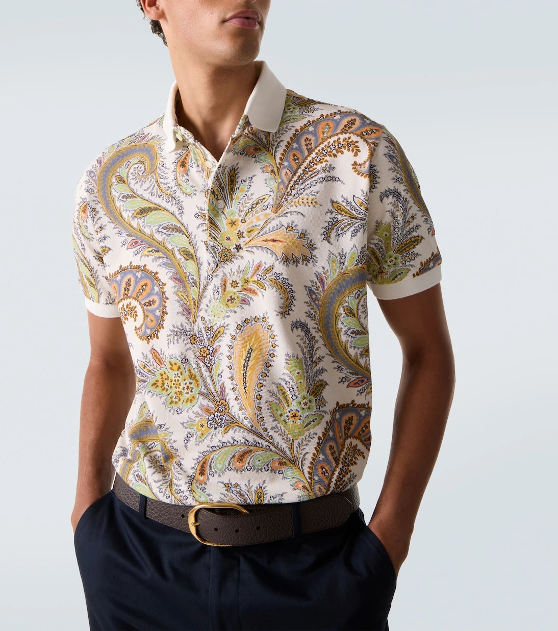 Etro - Paisley cotton piqué polo shirt