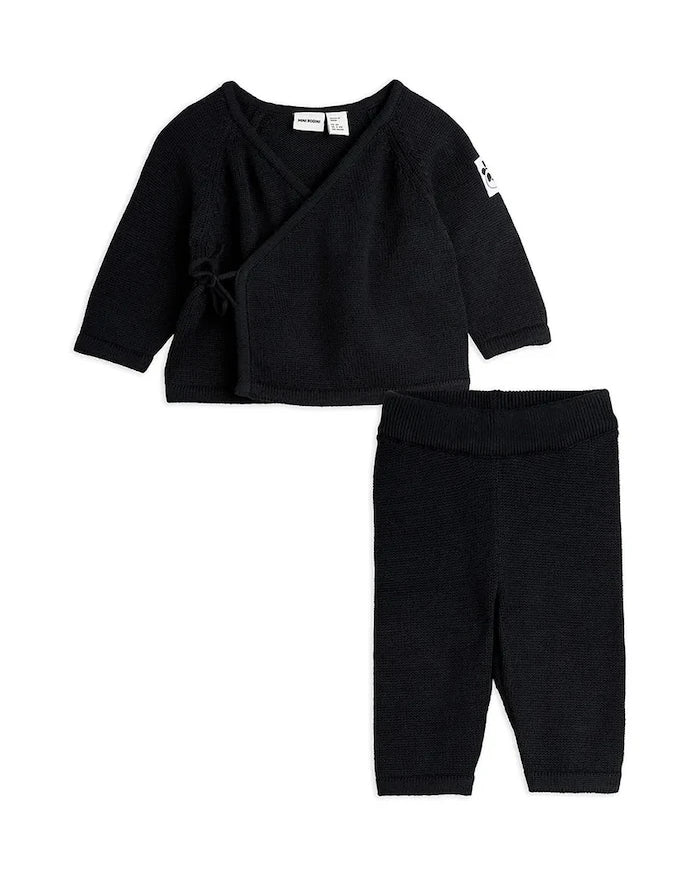 Бебешки памучен комплект Mini Rodini Fine knit