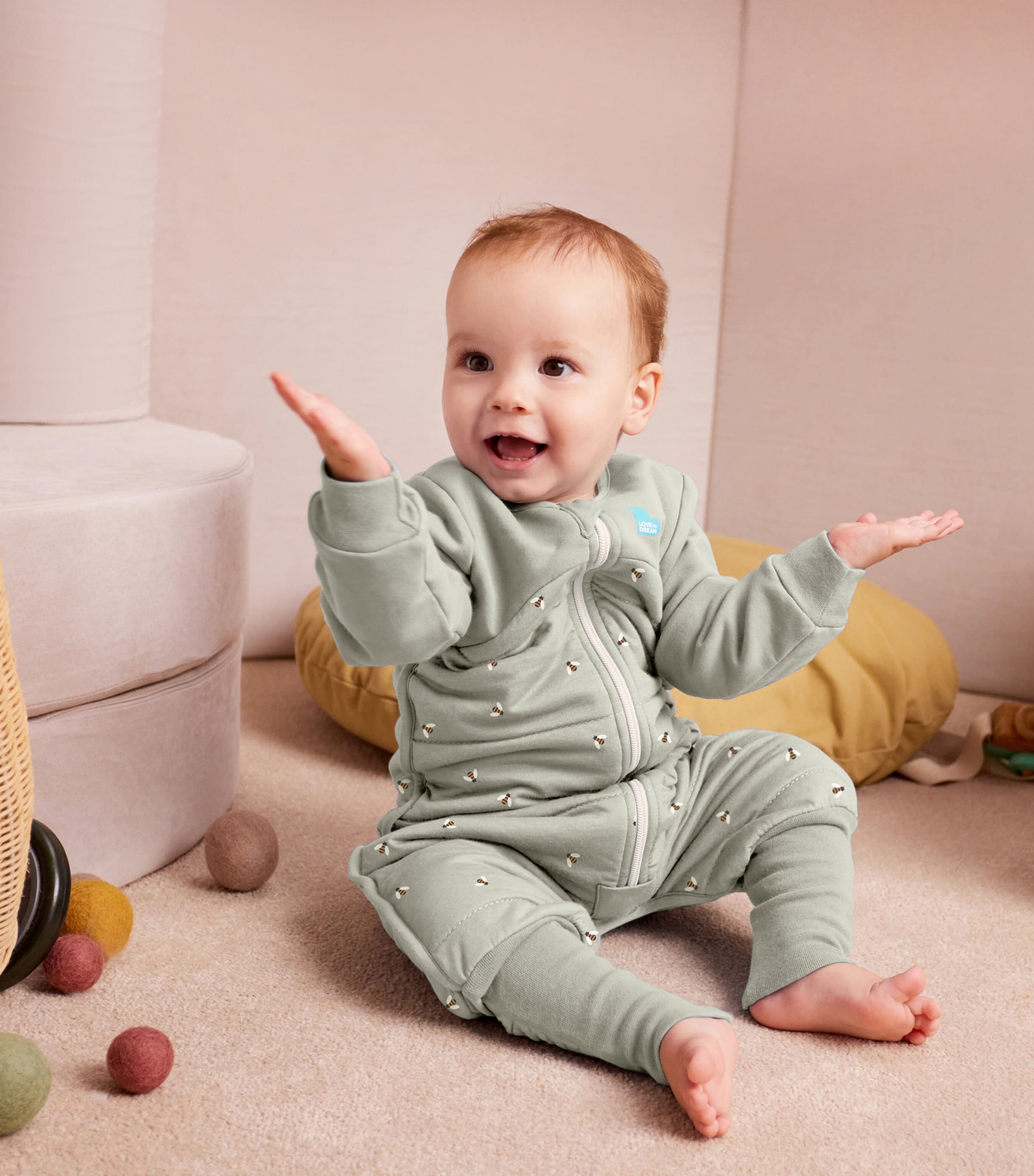 Love to Dream 2.5 Tog Stretch-Cotton Bee Playsuit (12-24 Months)