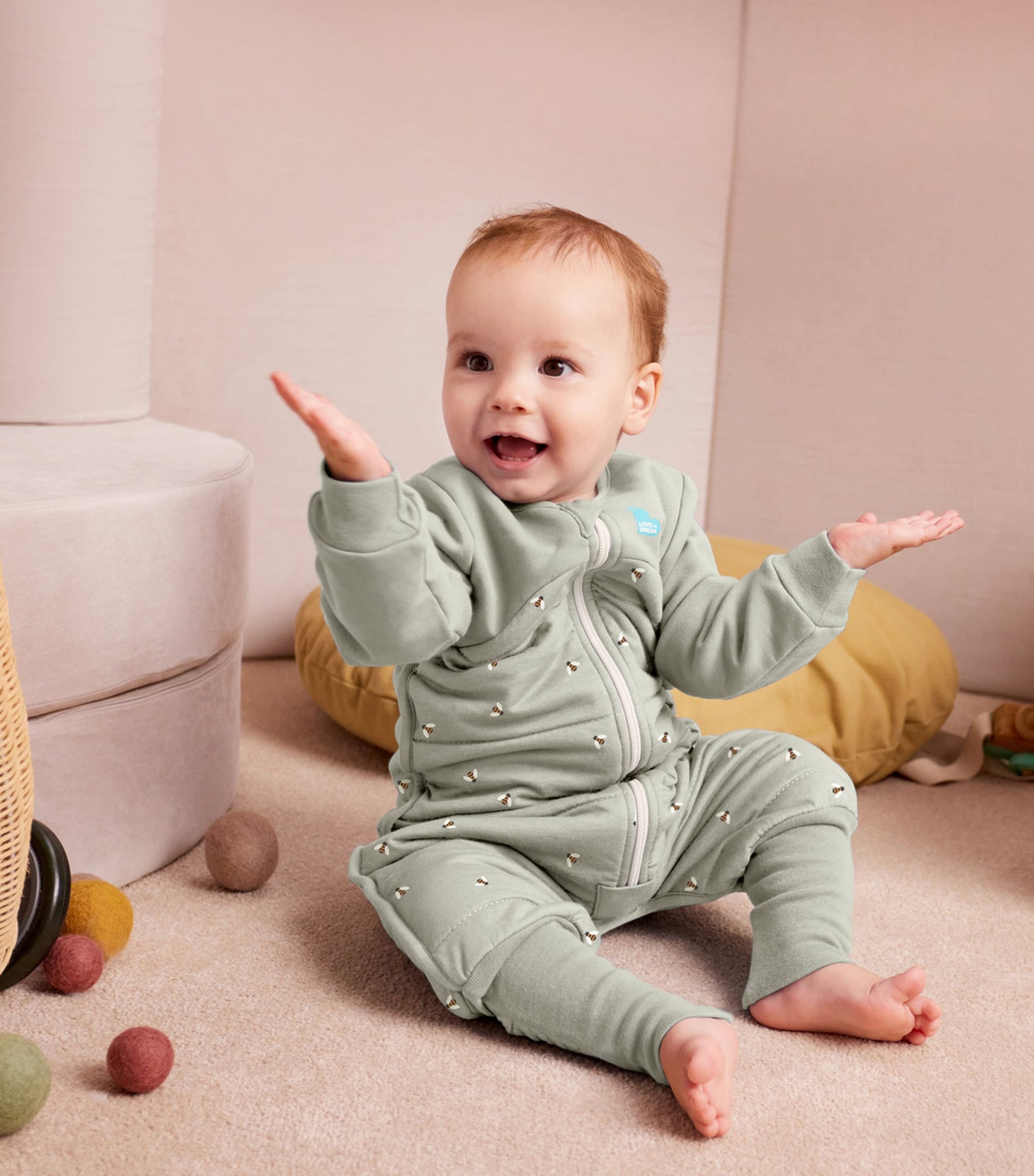 Love to Dream 2.5 Tog Stretch-Cotton Bee Playsuit (12-24 Months)