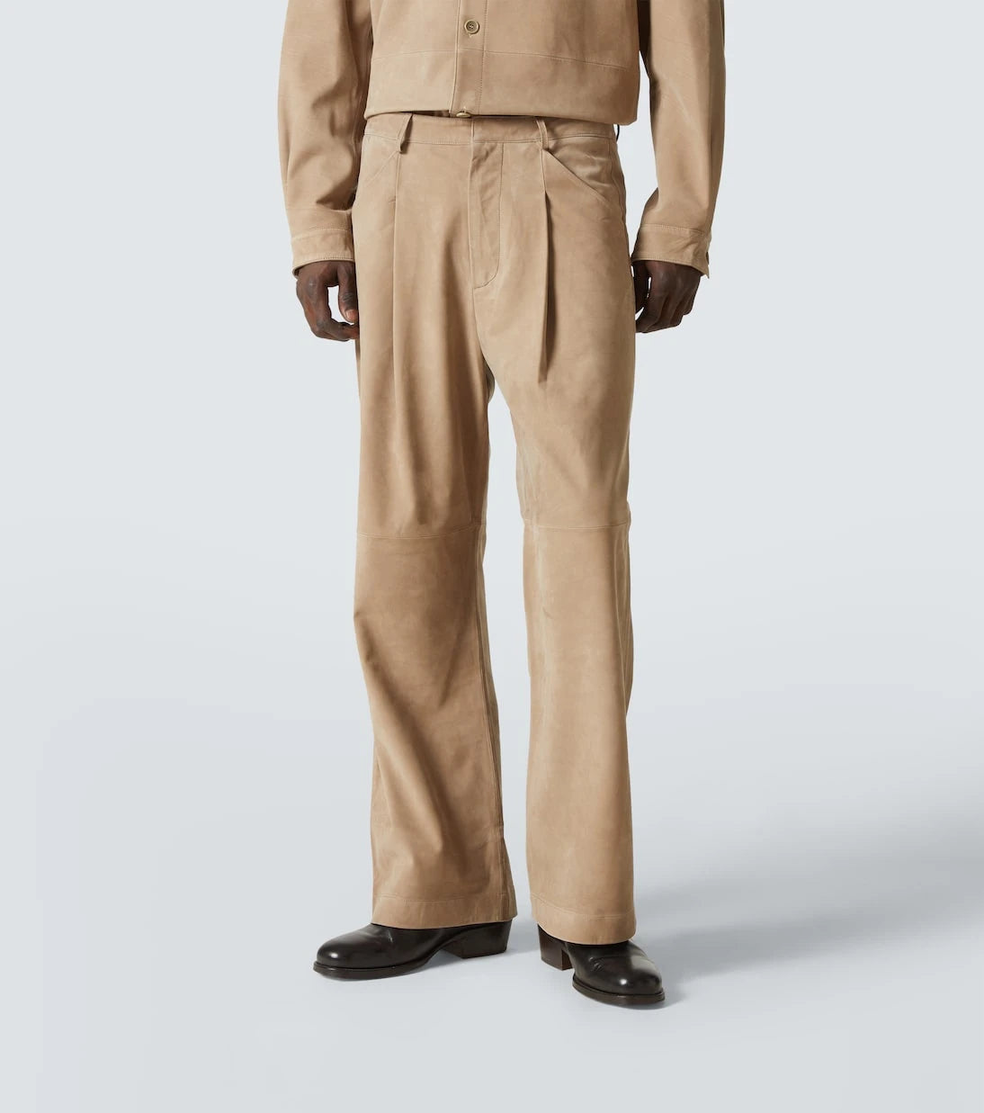 Entire Studios - DC mid-rise pleated suede wide-leg pants