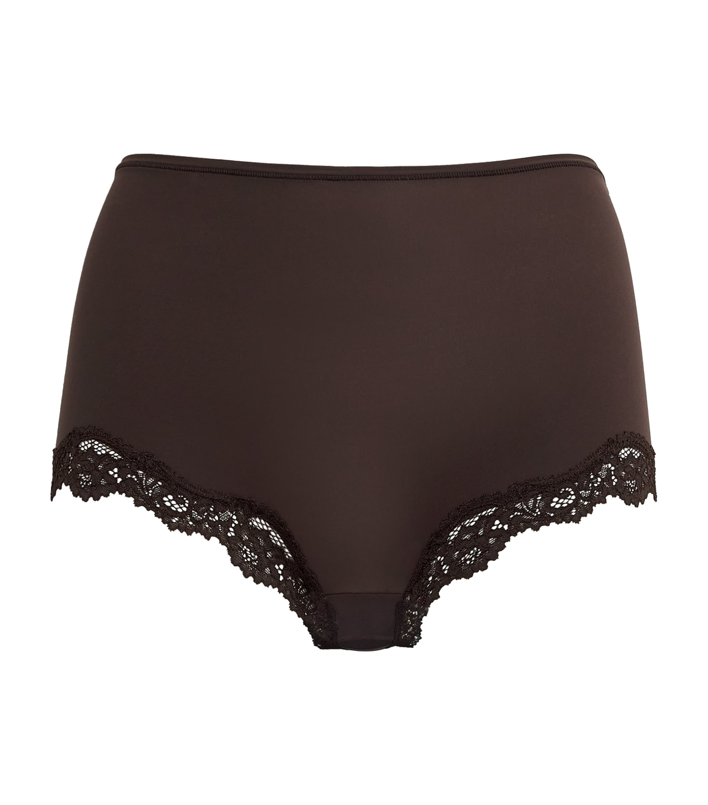 Skims Brown Lace-Trim Fits Everybody Boyshort Briefs