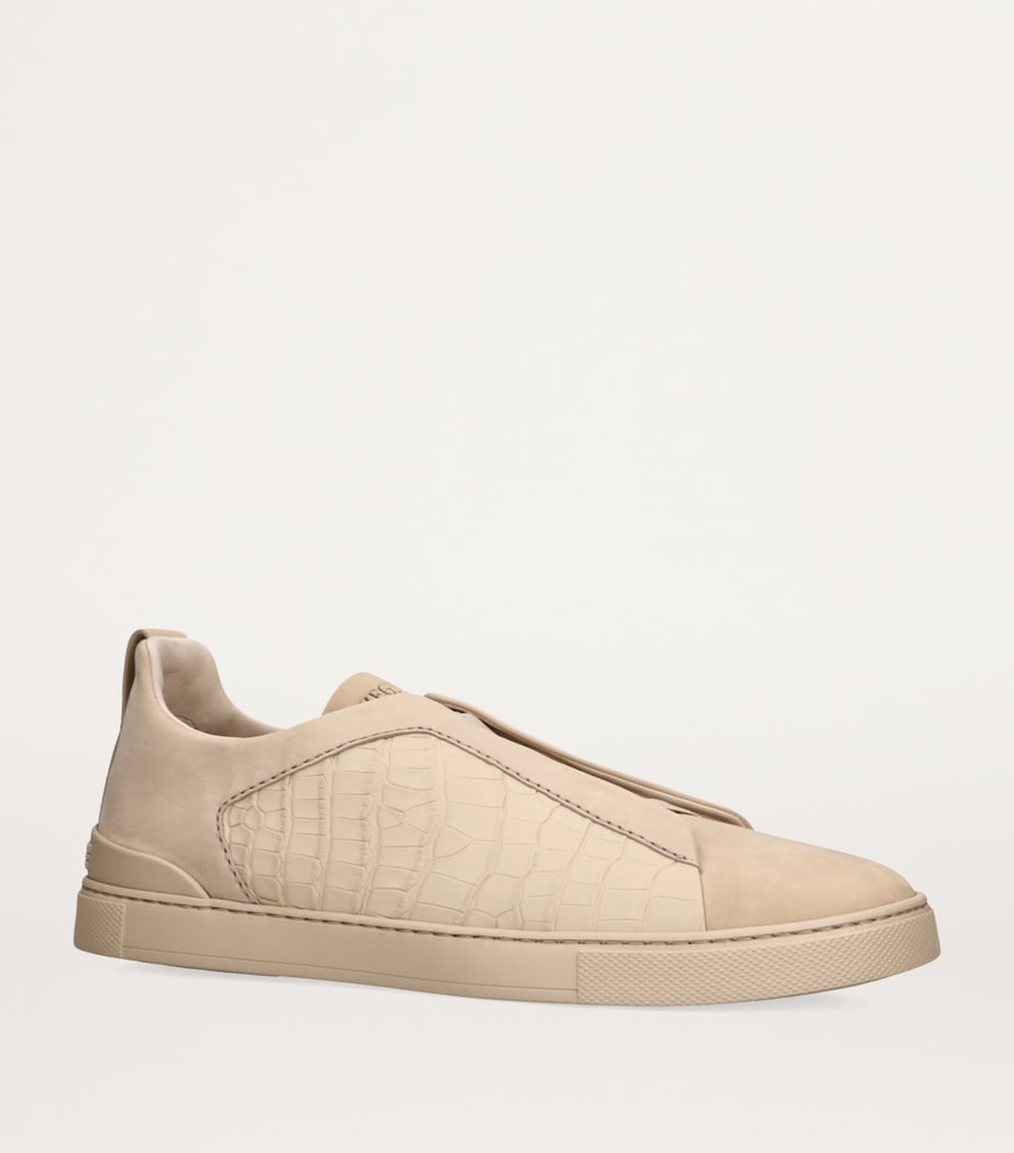 Crocodile Leather Triple Stitch SECONDSKIN Sneakers