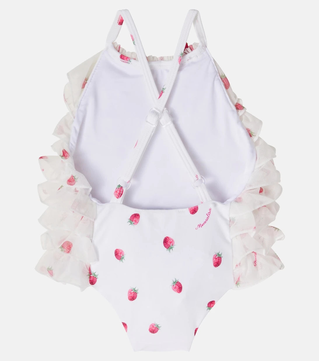 Monnalisa - Baby beaded printed ruffled swimsuit