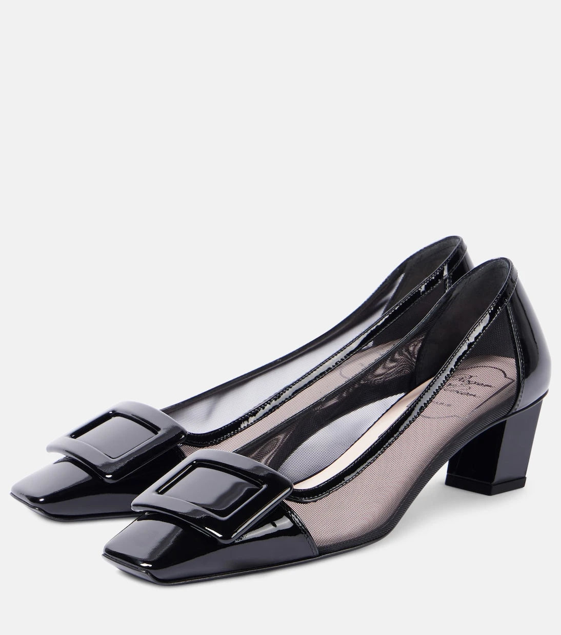 Roger Vivier - حذاء بيل فيفييه 45 من الشبك المُزيّن بالجلد