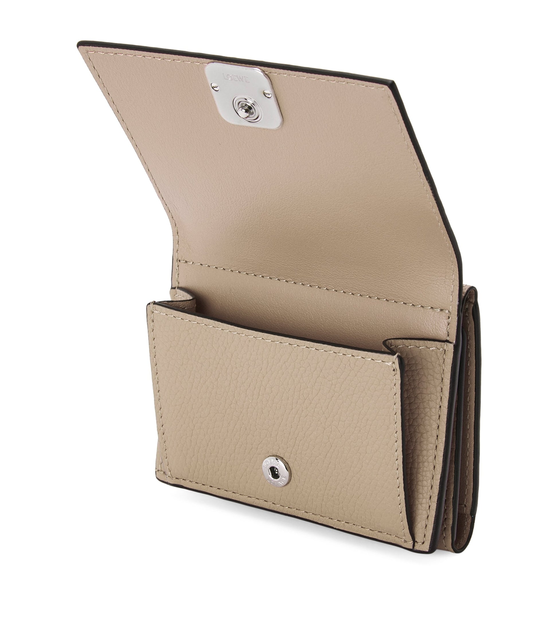 LOEWE Beige Leather Anagram Trifold Wallet