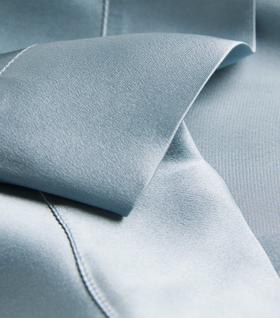 Silk Lace-Trim Short Kimono Robe