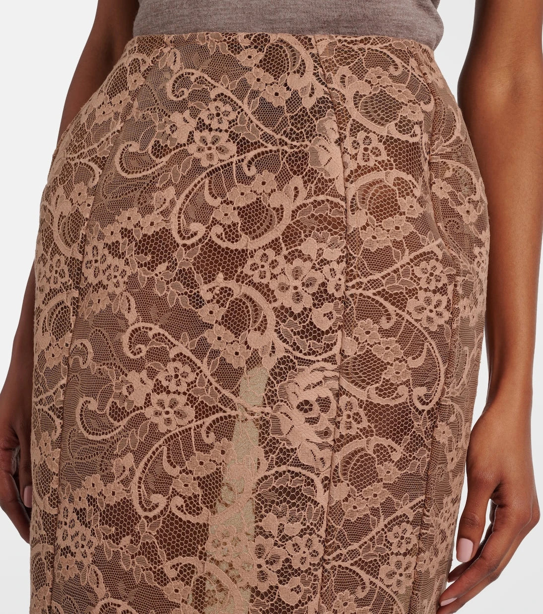 Acne Studios - Floral lace midi skirt