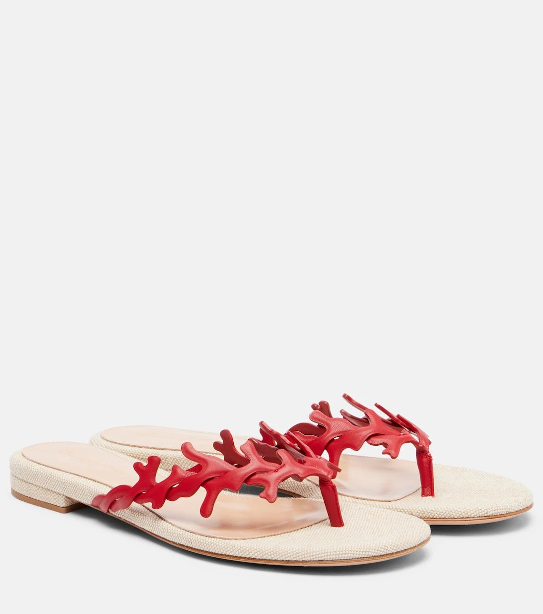 Gianvito Rossi - Canvas and leather thong sandals