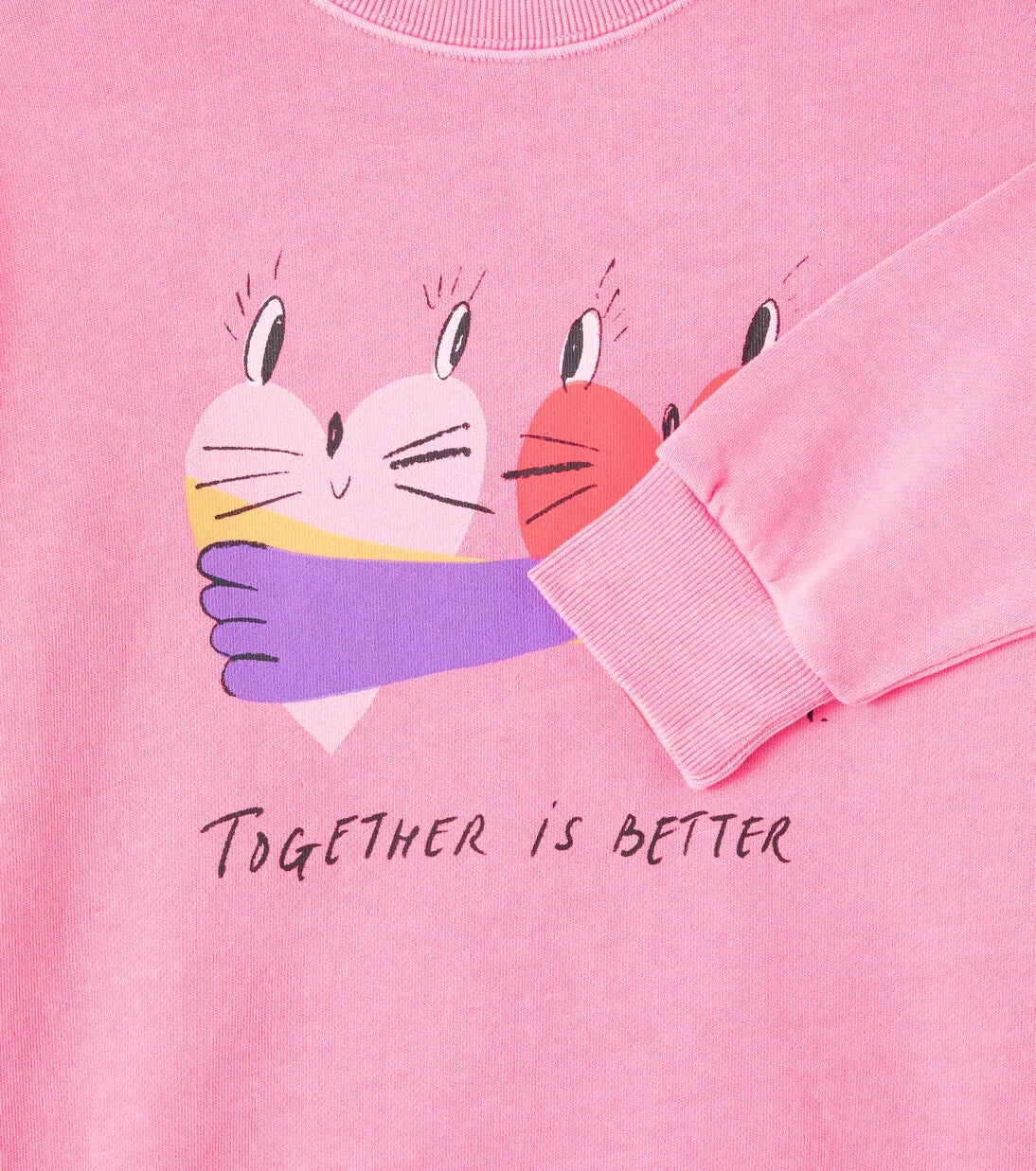 Jellymallow - سويت شيرت قطني مكشكش بطبعة Together