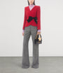 Valentino Red Virgin Wool Bow Blazer