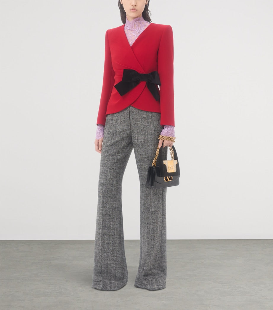 Valentino Red Virgin Wool Bow Blazer