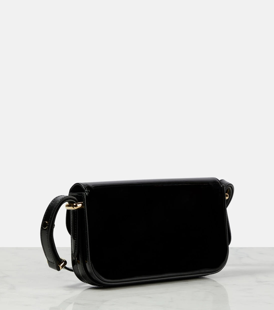 Prada - Logo patent leather shoulder bag