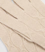 Eleventy Beige Cashmere Cable-Knit Gloves