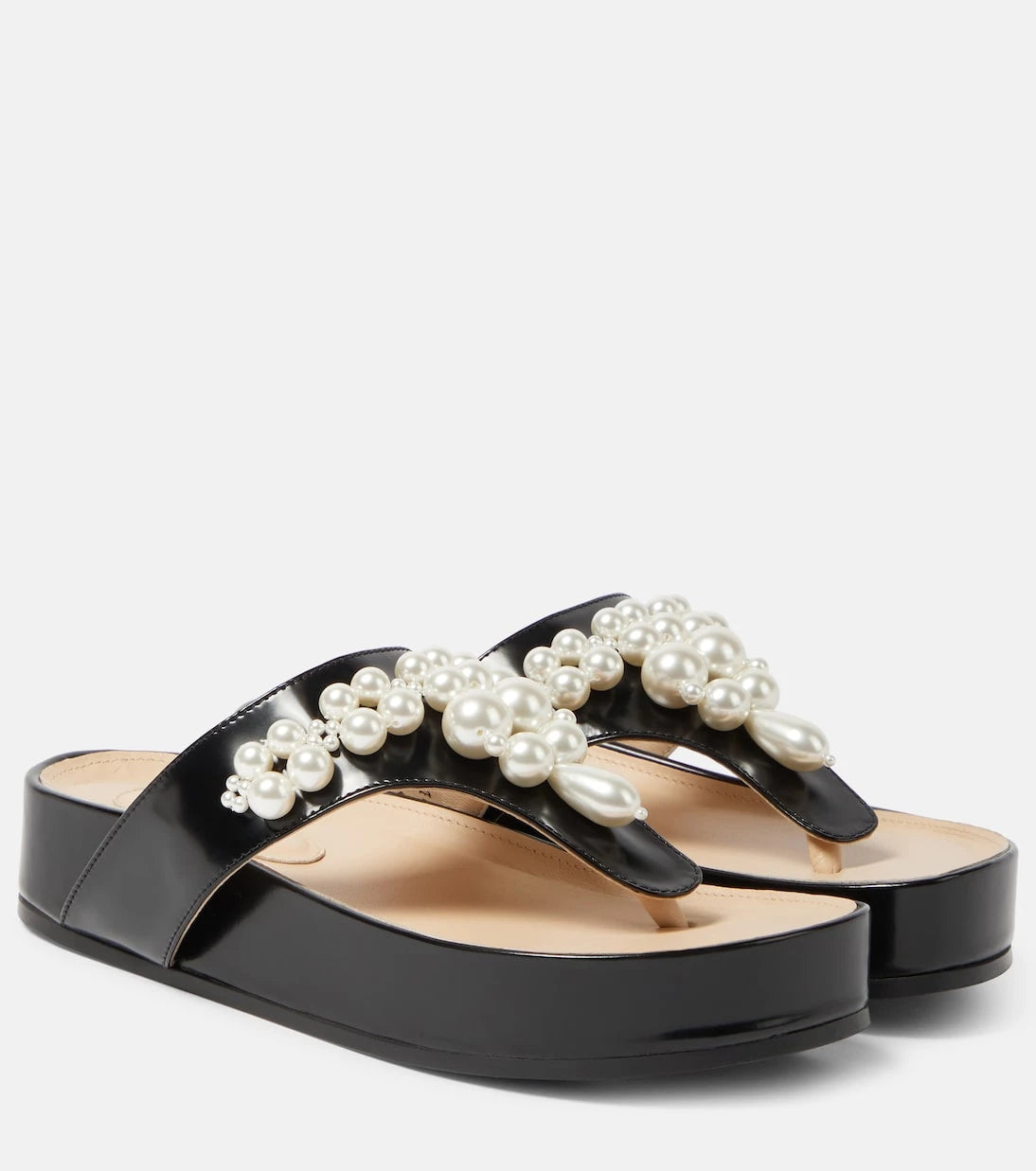 Simone Rocha - Embellished leather thong sandals