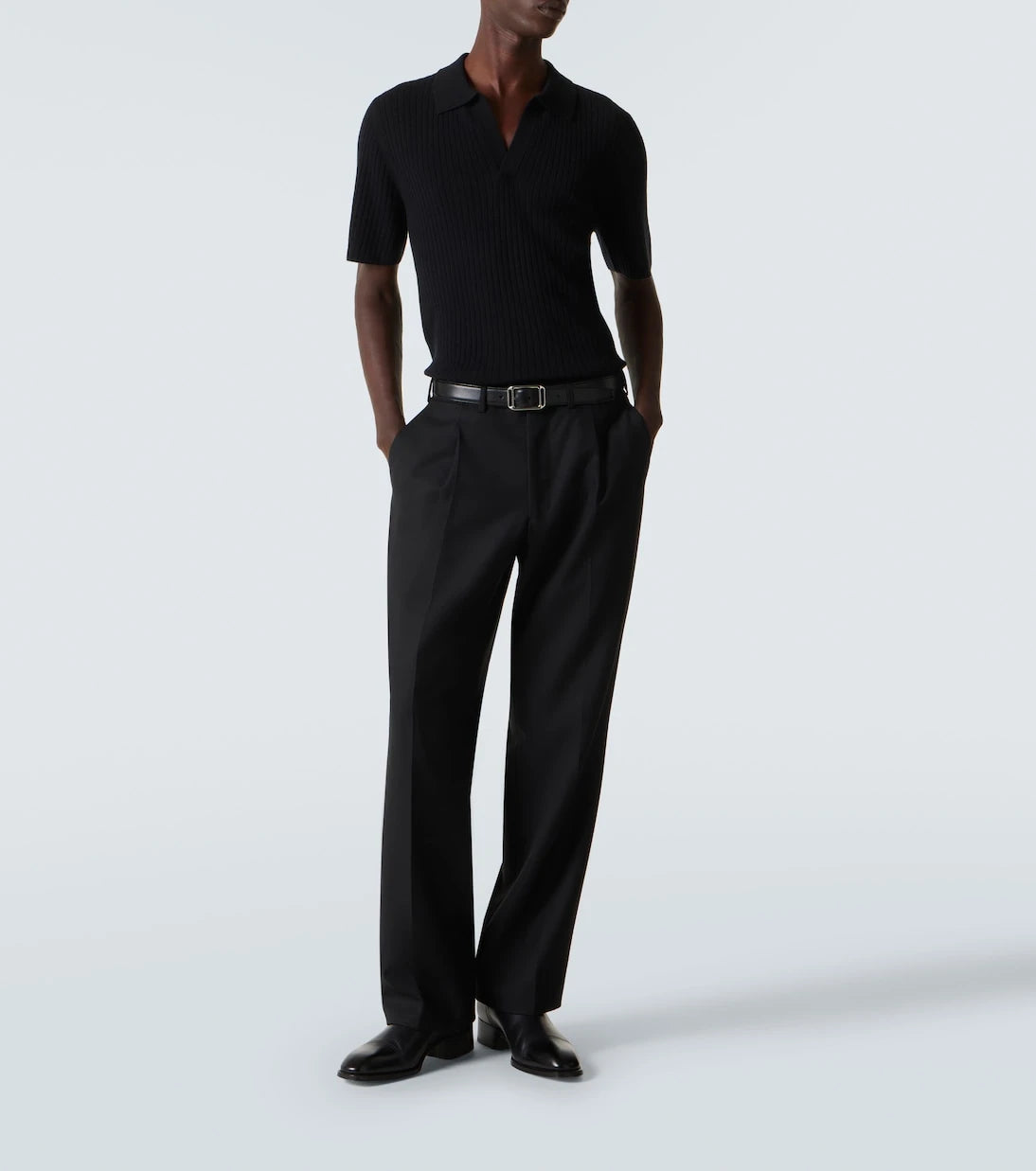 Arch4 - Ribbed-knit cashmere polo shirt