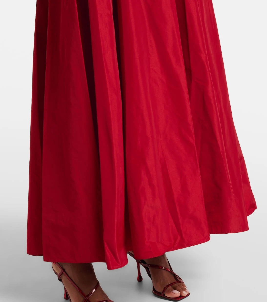 Staud - Pleated ponte and grosgrain maxi dress