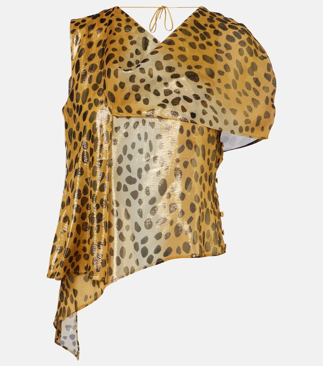 Jacques Wei - Silk-blend lamé top