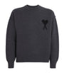 AMI Paris Black Wool Logo Sweater