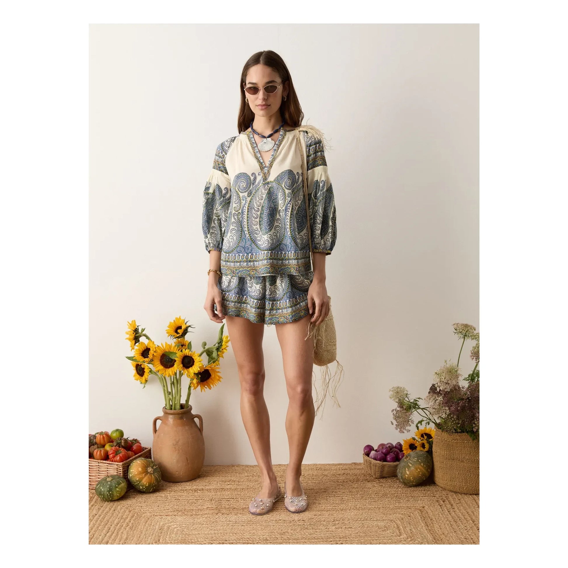 Boteh - Arcadia Linen Shorts | Lapis-lazuli
