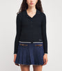 Cable-Knit Cardigan NAVY BLUE