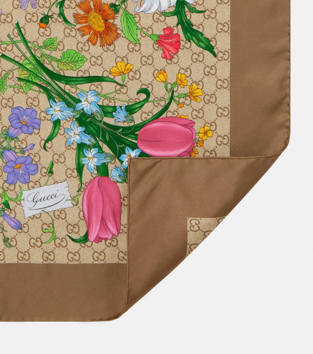 Gucci - GG floral silk twill scarf