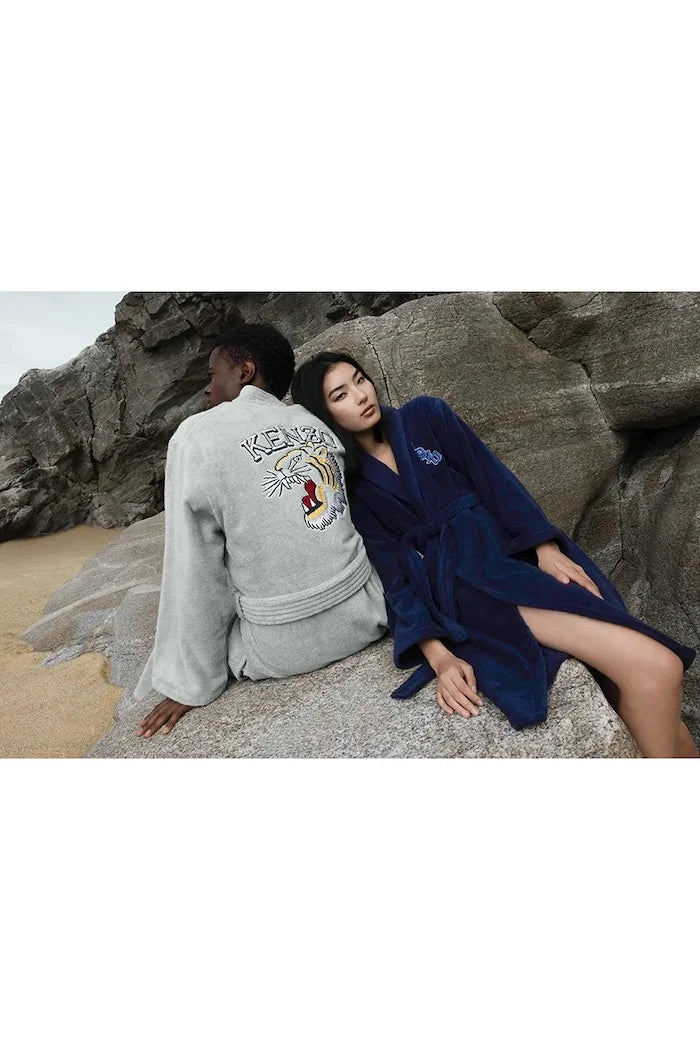 Памучен халат Kenzo KVTIGER Marine L