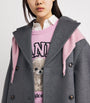 GANNI Grey Recycled Wool-Blend Longline Pea Coat