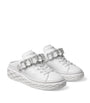 Jimmy Choo White Leather Diamond Sling Sneakers