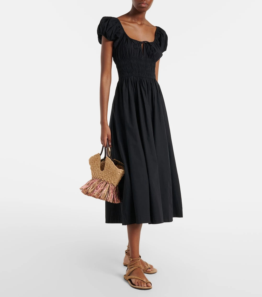 Dôen - Quinn gathered cotton midi dress