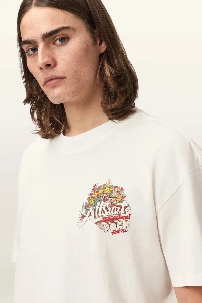 AllSaints Erkek Pamuklu Oversize Tişört ROQUE
