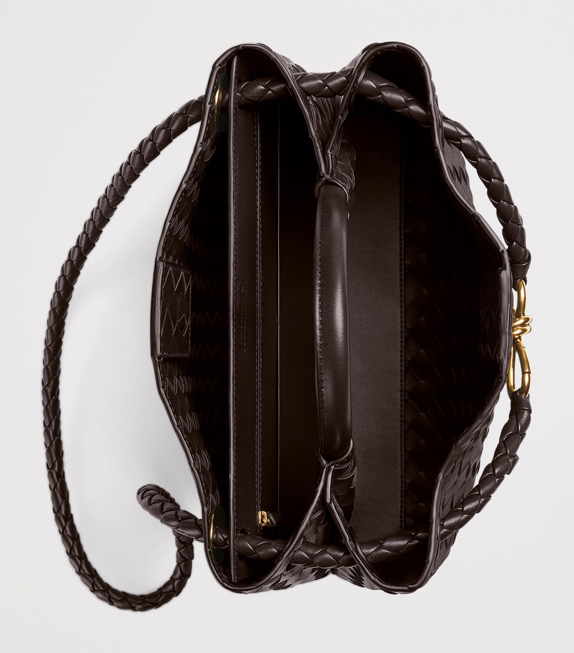 Bottega Veneta Grey Leather Andiamo Top-Handle Bag