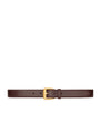 Beige Polished Leather Belt