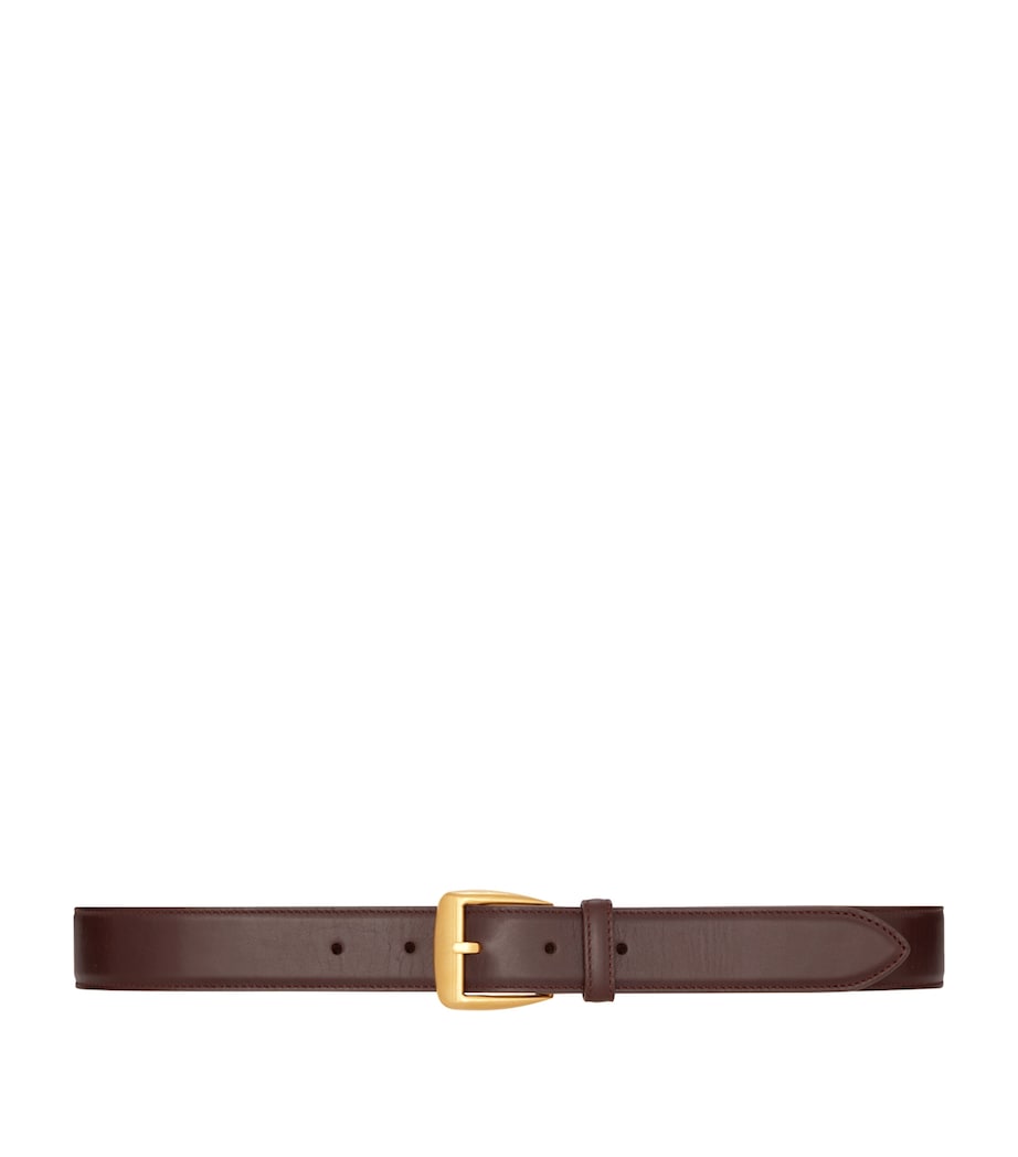 Beige Polished Leather Belt