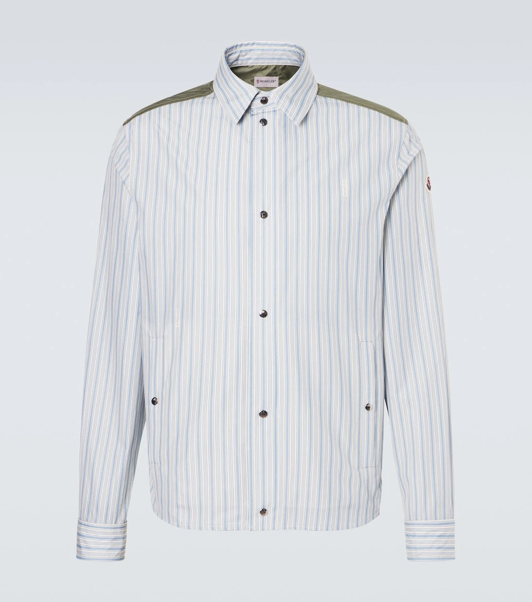 Moncler - Striped cotton poplin zip-up shirt