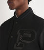 Polo Ralph Lauren Black Wool-Blend Appliqué Bomber Jacket