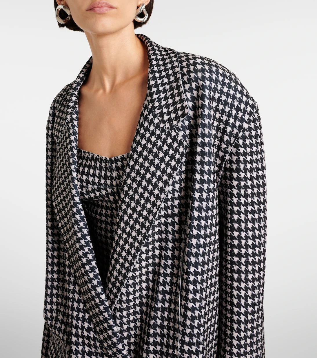 Norma Kamali - Double-breasted houndstooth coat