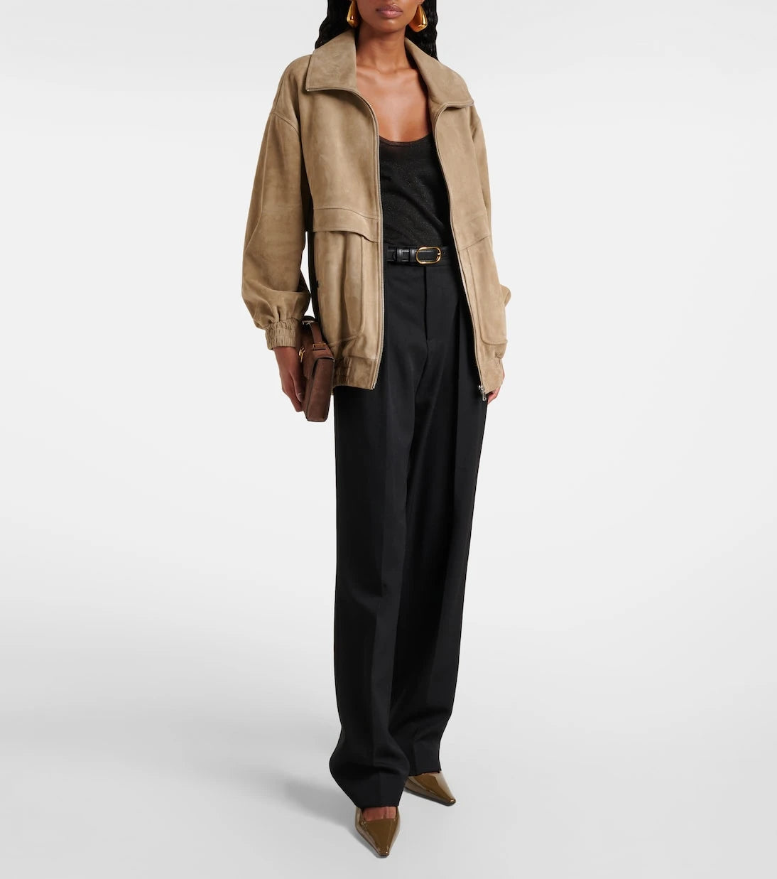 Nour Hammour - Beck suede bomber jacket